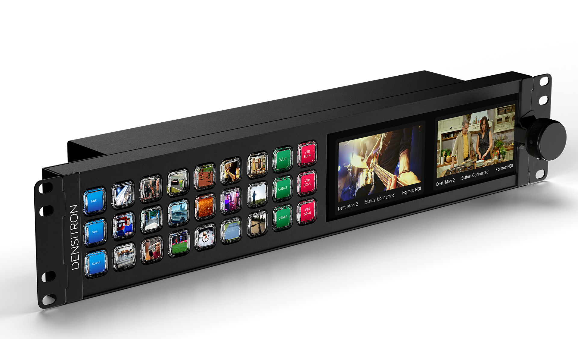 2RU with 27 Buttons & Jogdial (x86) - Densitron